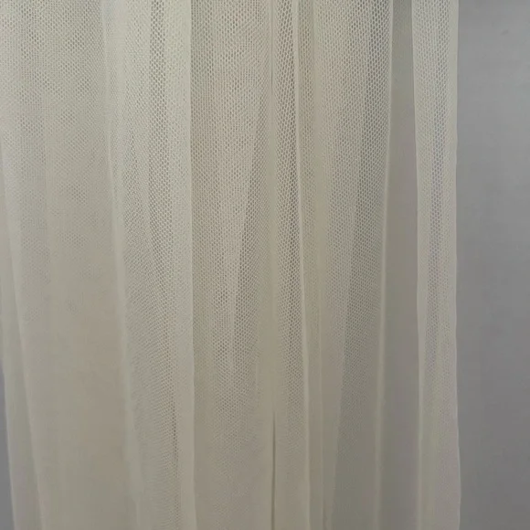 Vintage Floral Embroidered Beaded Sheer Scarf - Cream